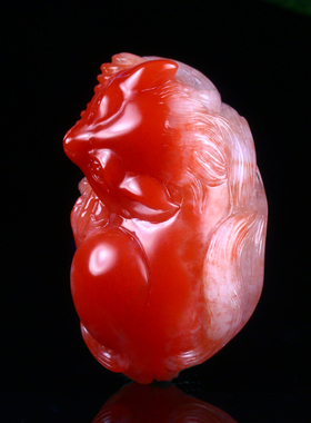 梅林达男女南红玛瑙九尾狐吊坠