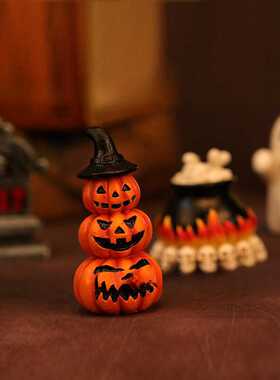 南瓜家居布景装饰小公仔树脂创意