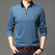 Hengyuanxiang pure cotton men's lapel zipper long sleeve t-shirt