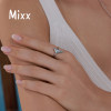 Mixx 925 silver double reflected blue triangle glass open ring