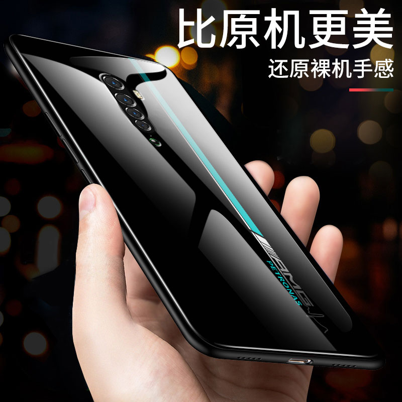 opporeno2手机壳新款reno简约条纹钢化玻璃OPPO全包防摔硅胶软renoz保护套reno2z创意reno10倍变焦男女硬外壳 - 图2