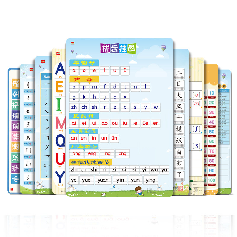 学前汉语无声早教启蒙学习字母挂图 开心宝贝玩具玩具挂图/认知卡