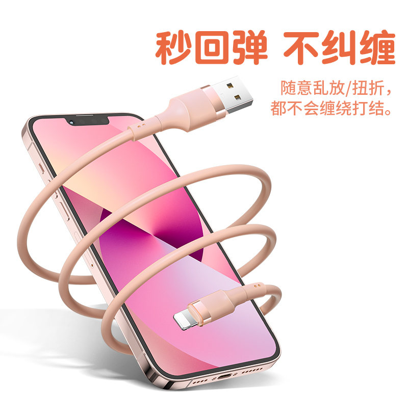 能适数据线适用苹果13iPhone14器8plus手机USB快充X充电线12快速8车载12promax加长2米ipad平板lighting闪充 - 图3