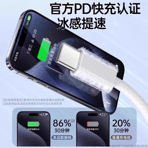 能适适用苹果17promax数据线iphone16Pro双Typec车载超级快充充电 - 图1