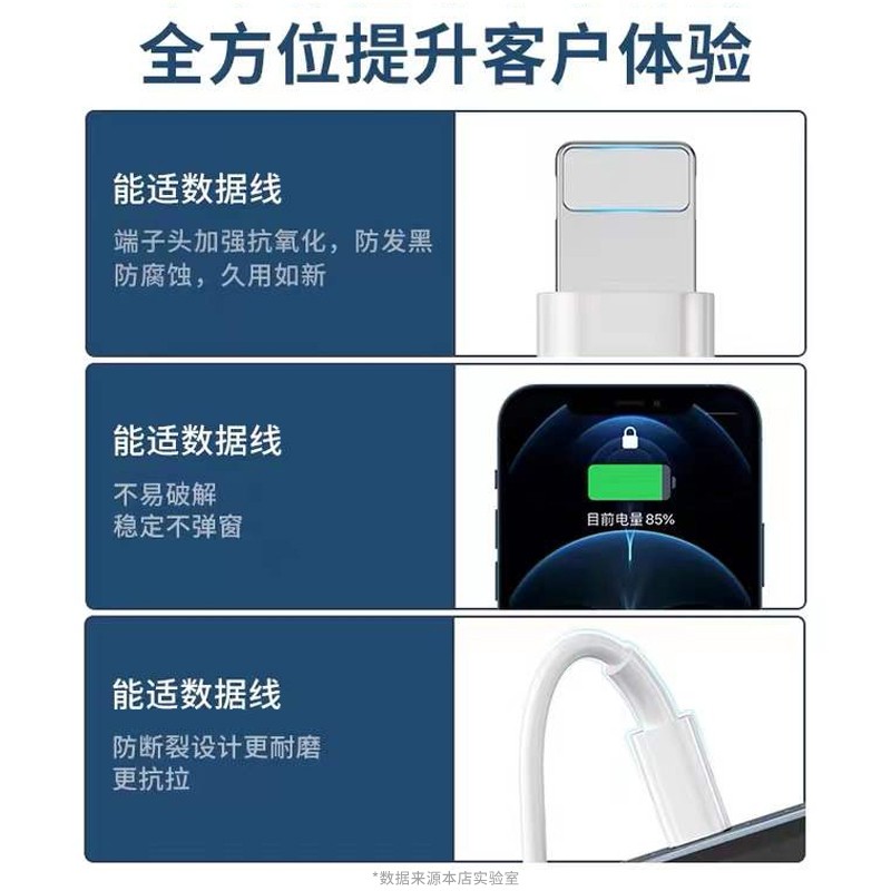 能适数据线适用iPhone苹果ipad平板 快14充12闪充13pro充电器线11xsmax手机快速ipa充电线车载加长2米冲电线 - 图0