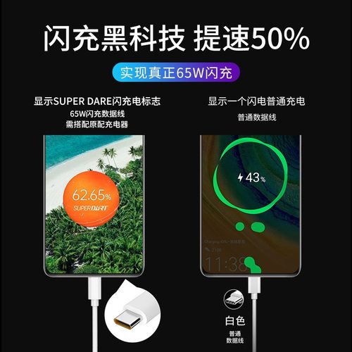 能适数据线适用快充Realme真我GTneo充电线typec/neo2t/neo3/Q3s/Q5闪充10S/GT2Pro/x50闪充线65w80w充电器线 - 图2
