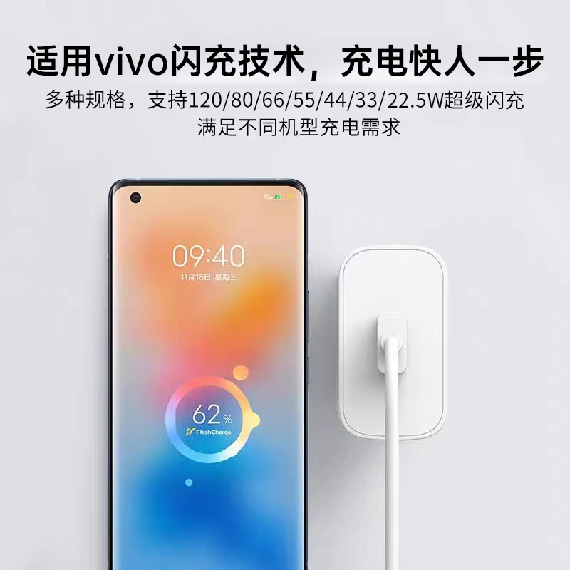 能适Type-c数据线33W快充适用vivo爱酷iqoo闪充S7手机7充电器线66W专用X60安卓8充电线加长2米120W超级pro - 图1