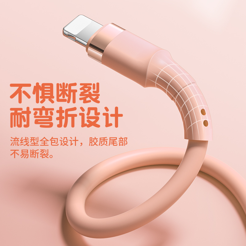 能适数据线适用苹果13iPhone14器8plus手机USB快充X充电线12快速8车载12promax加长2米ipad平板lighting闪充 - 图2