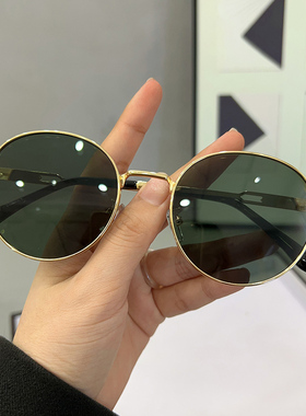 墨镜2024新款女夏防紫外线太阳镜男小脸款黑色高级感gm眼镜复古