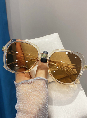 gm墨镜女夏2022年新款网红太阳镜潮时尚黑色眼镜大脸显瘦防紫外线