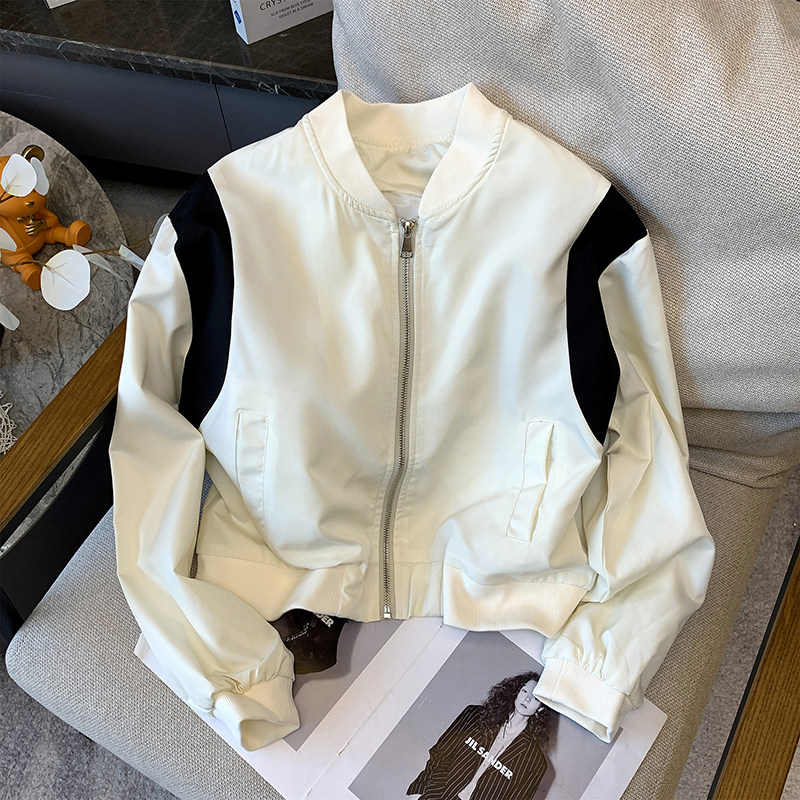 复古港风chic棒球服女2024秋季新款设计感洋气小个子短款夹克外套,淘宝优惠券,粉丝福利购,淘宝优惠卷