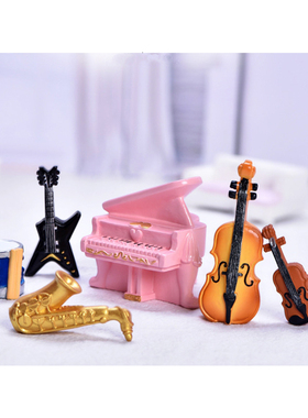 仿真乐器树脂公仔创意微景观装扮