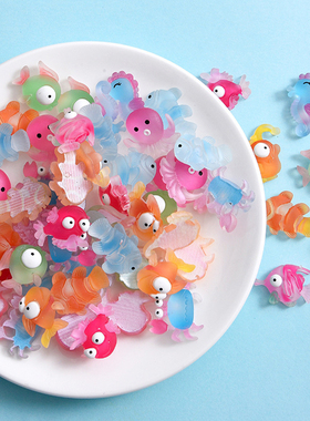 可爱小鱼树脂玩偶烘焙蛋糕装饰品