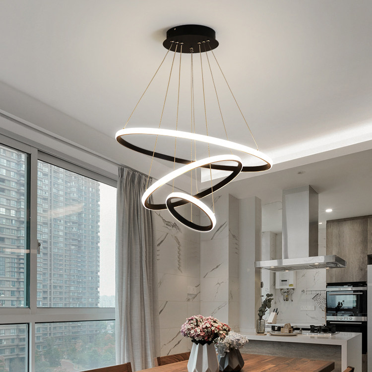 广东中山灯具餐厅吊灯三环吧台饭厅饭桌led现代简约网红吊灯北欧,淘宝优惠券,粉丝福利购,淘宝优惠卷