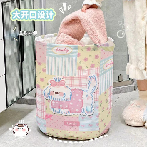 可爱可折叠脏衣篓高颜值衣服收纳桶家用大容量洗衣篮玩具整理筐子 - 图1