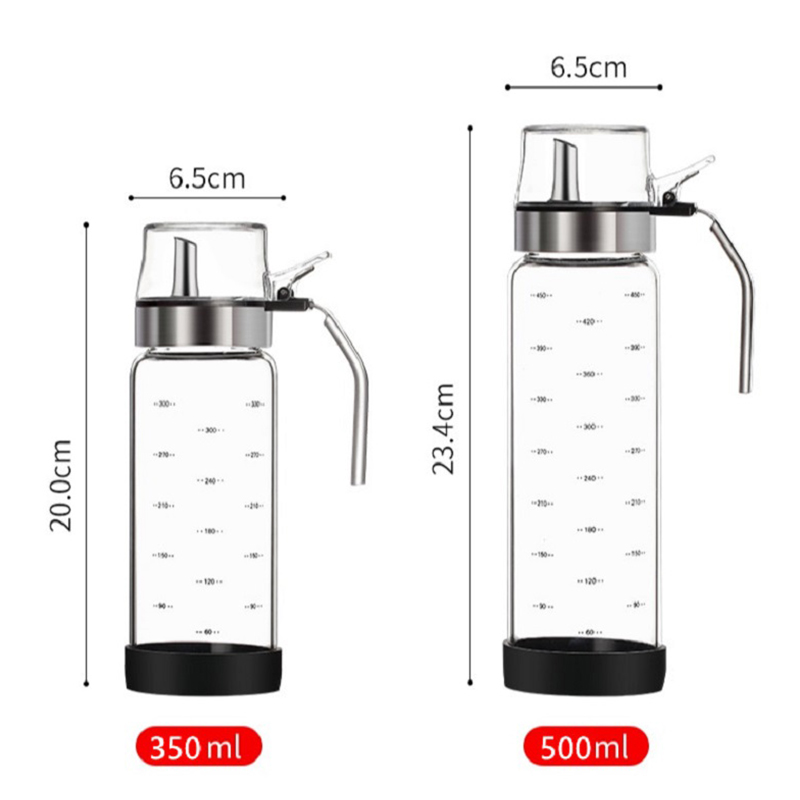 厨房油壶防漏油罐醋酱油专用瓶家用带盖刻度玻璃不挂油油瓶耐高温-图2