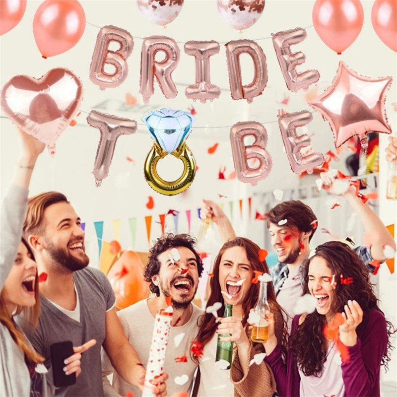 玫瑰金婚礼布置bride to be准新娘单身派对气球装饰Bridal shower-图1