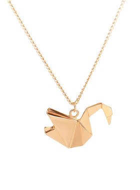 千纸鹤镂空折纸鸽子长款动物项链 和平鸽吊坠项链外贸货源