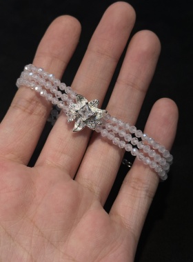 原创/【雪绒花】闪闪的锆石非常好搭裙子 磁吸扣手链方便佩戴