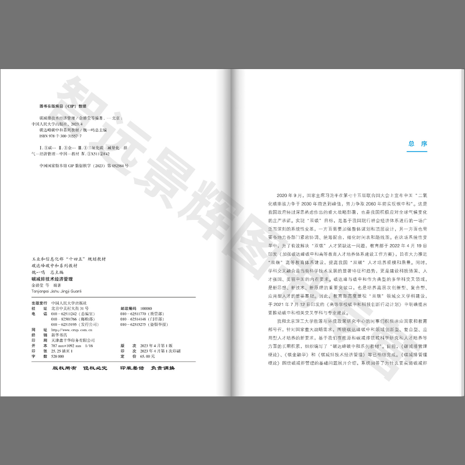 [正版书籍] 碳减排技术经济管理（碳达峰碳中和系列教材）中国人民大学出版社