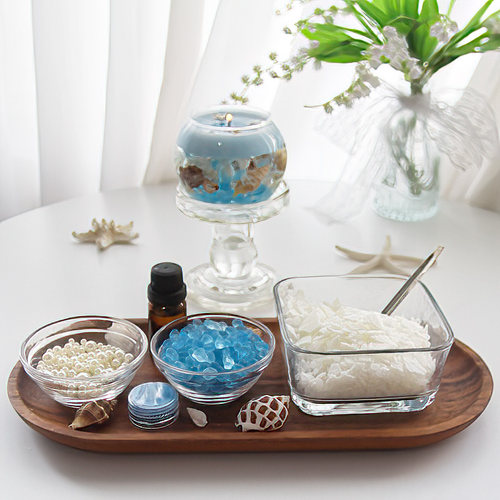 悬浮海洋杯diy香薰蜡烛水晶创意风格贝壳海螺香氛摆件手工材料包 - 图1
