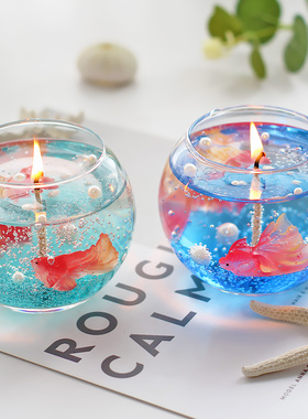珍珠泡泡鱼缸香薰蜡烛生日礼物