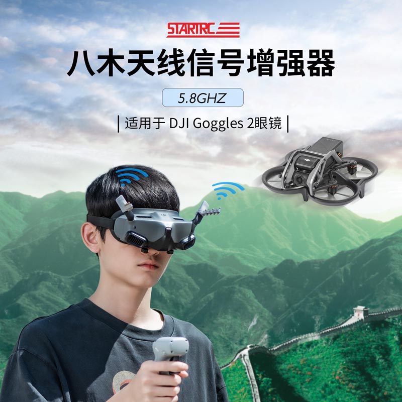 适用DJI大疆Avata 2八木天线眼镜增程阿凡达Goggles2信号增强配件