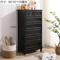 Bucket American Solid Wood Black Dining Side Cabinet Containing Lockers Bedroom Living Room Leaning Against Wall Small Cabinet Retro Chest of drawers