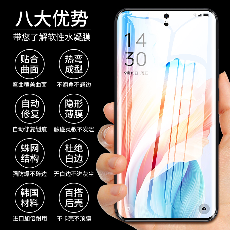 适用oppoa2pro钢化水凝膜oppoa2por手机膜5g全屏oppo新款a2pro曲屏opρoa全包opa防蓝光opopa曲面0pp0软膜pr0-图3