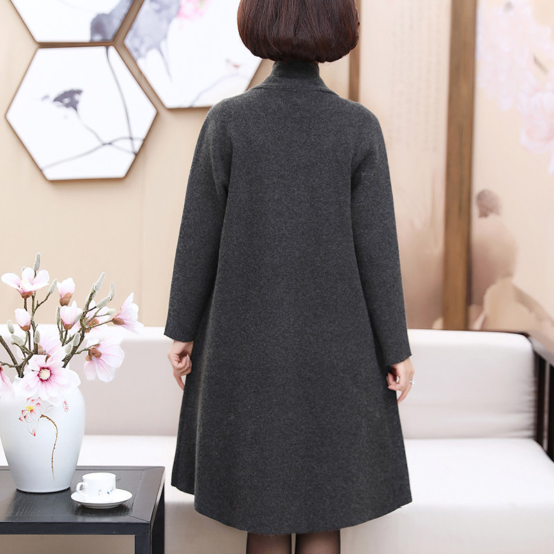 胖妈妈时尚风衣加肥加大码羊绒大衣 美牧莲中老年女装