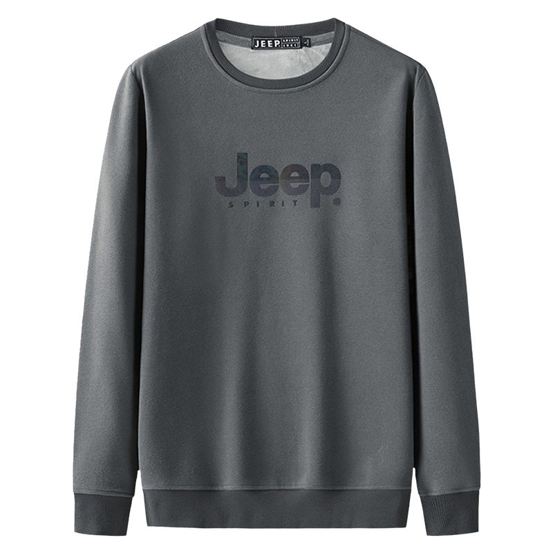 jeep吉普中老年加绒卫衣男冬季中年爸爸男款加厚保暖休闲运动上衣