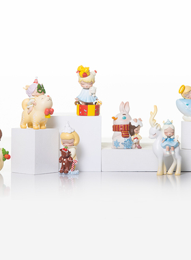 可米生活白夜童话圣诞节雪歌摆件盲盒潮玩手办玩具公仔儿童女礼物