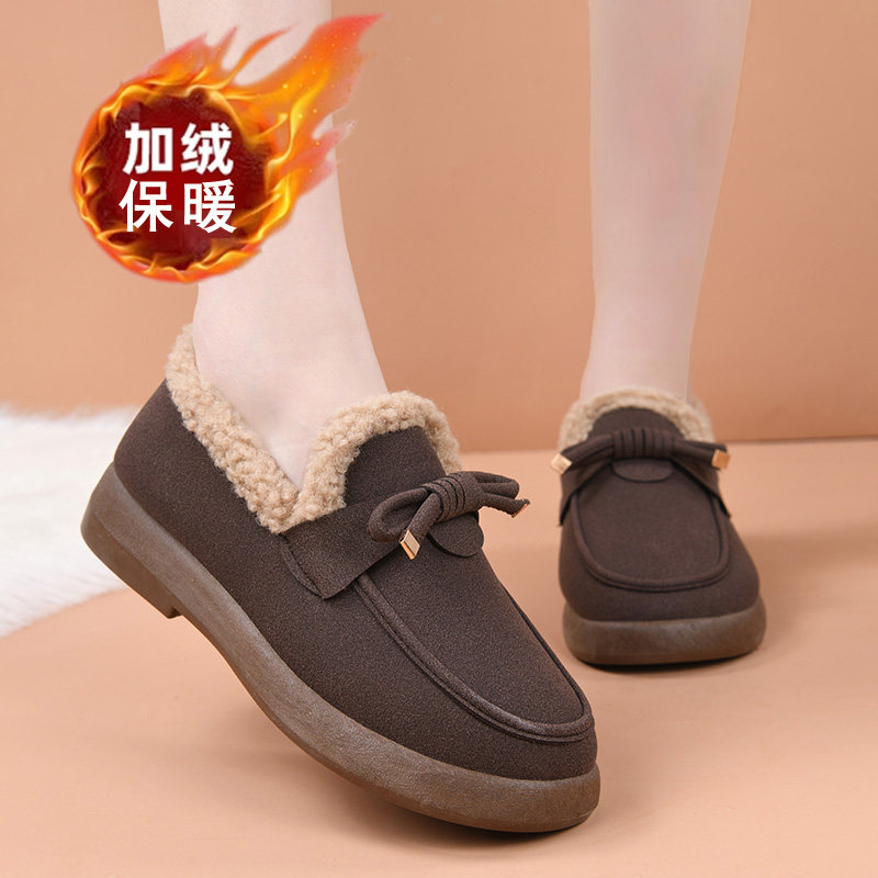 冬季加绒加厚老北京布鞋女棉鞋一脚蹬工作鞋保暖防滑中老年妈妈鞋,淘宝优惠券,粉丝福利购,淘宝优惠卷