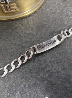 欧美中古回流二站飞行员手链925银重66克长度22.5厘米宽度14毫米