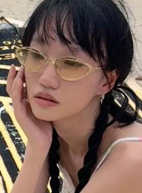 小众设计感y2k亚文化黄色墨镜