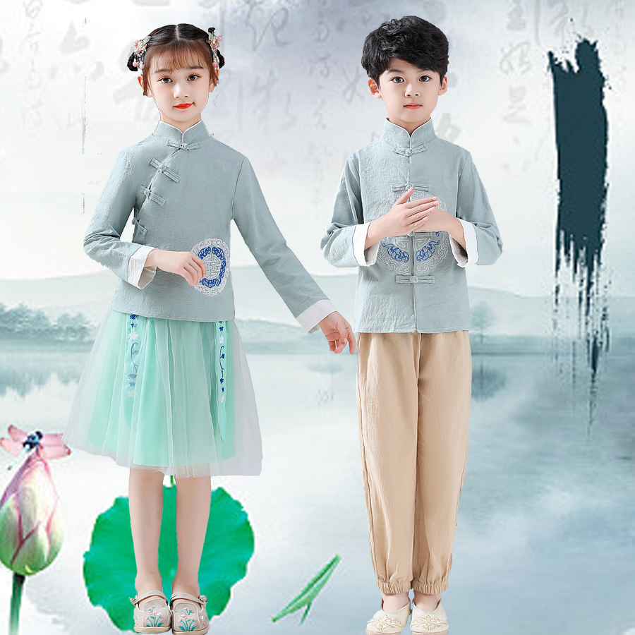 六一儿童节演出服表演服装少年中国说朗诵服装小学生合唱民国风女-图2