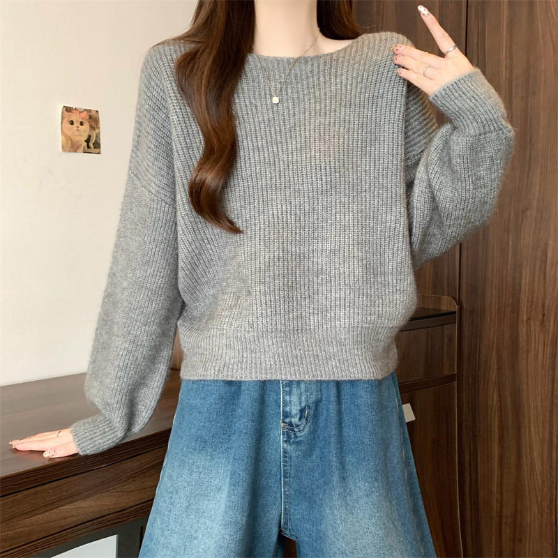 软糯短款套头毛衣女春秋洋气复古慵懒风针织打底衫小个子内搭上衣,淘宝优惠券,粉丝福利购,淘宝优惠卷