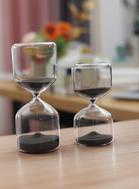 北欧家居彩色玻璃沙漏计时器15 30分钟创意沙漏桌面摆件新居送礼