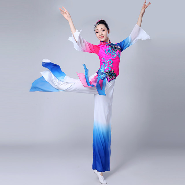 New Yangko Costume Waist Drum Dance Costume Female Jiaozhou Square Dance Suit ແບບຊົນເຜົ່າຄລາສສິກ Fan Dance Costume