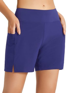 口袋运动短裤女沙滩弹力速干裤