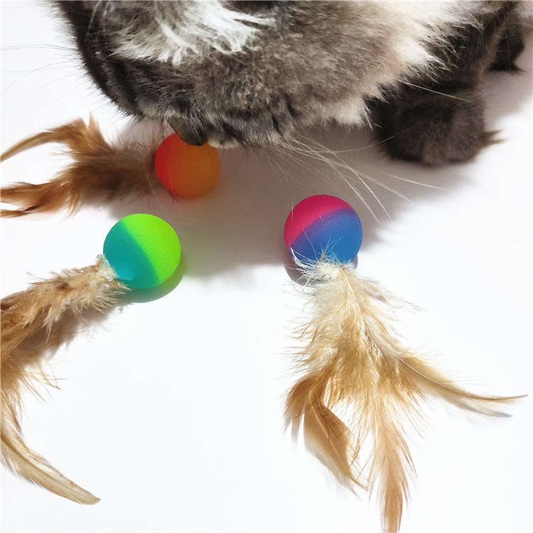 【9.9包邮】猫玩具羽毛弹力球球形玩具自嗨解闷互动跳跳球静音球,淘宝优惠券,粉丝福利购,淘宝优惠卷