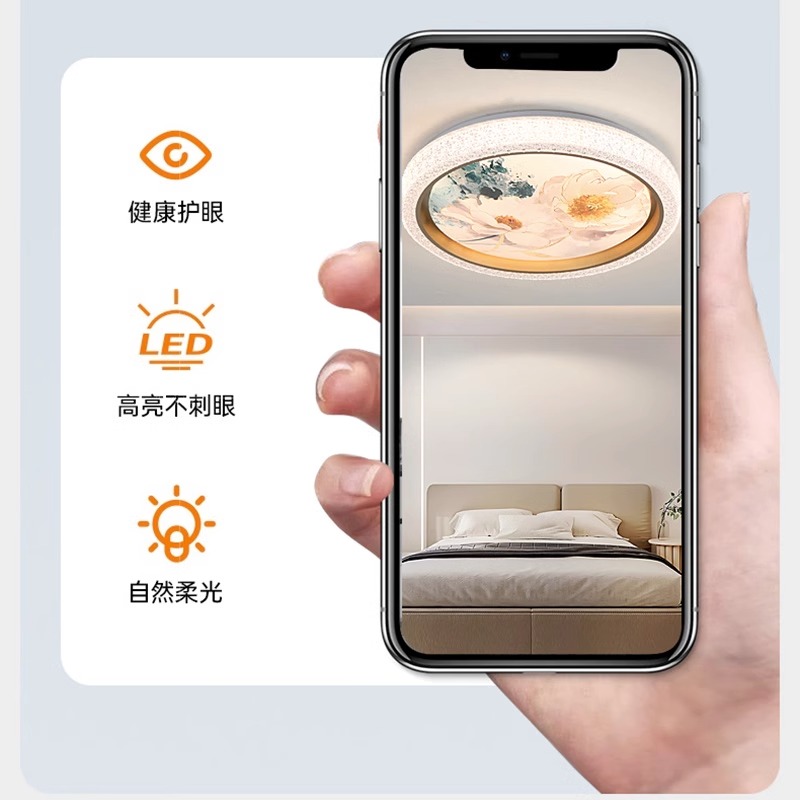 圆形主卧室LED吸顶灯简约现代节能客厅灯轻奢房间灯中山餐厅灯具 - 图2