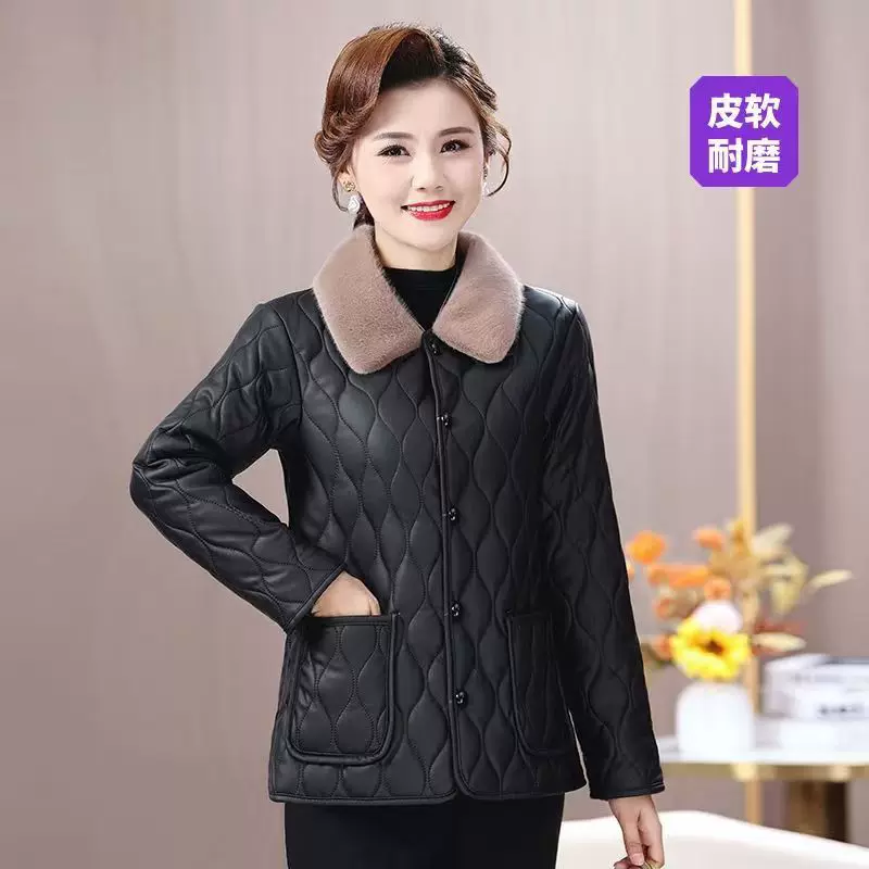 Keep warm demi-season jacket, for middle age