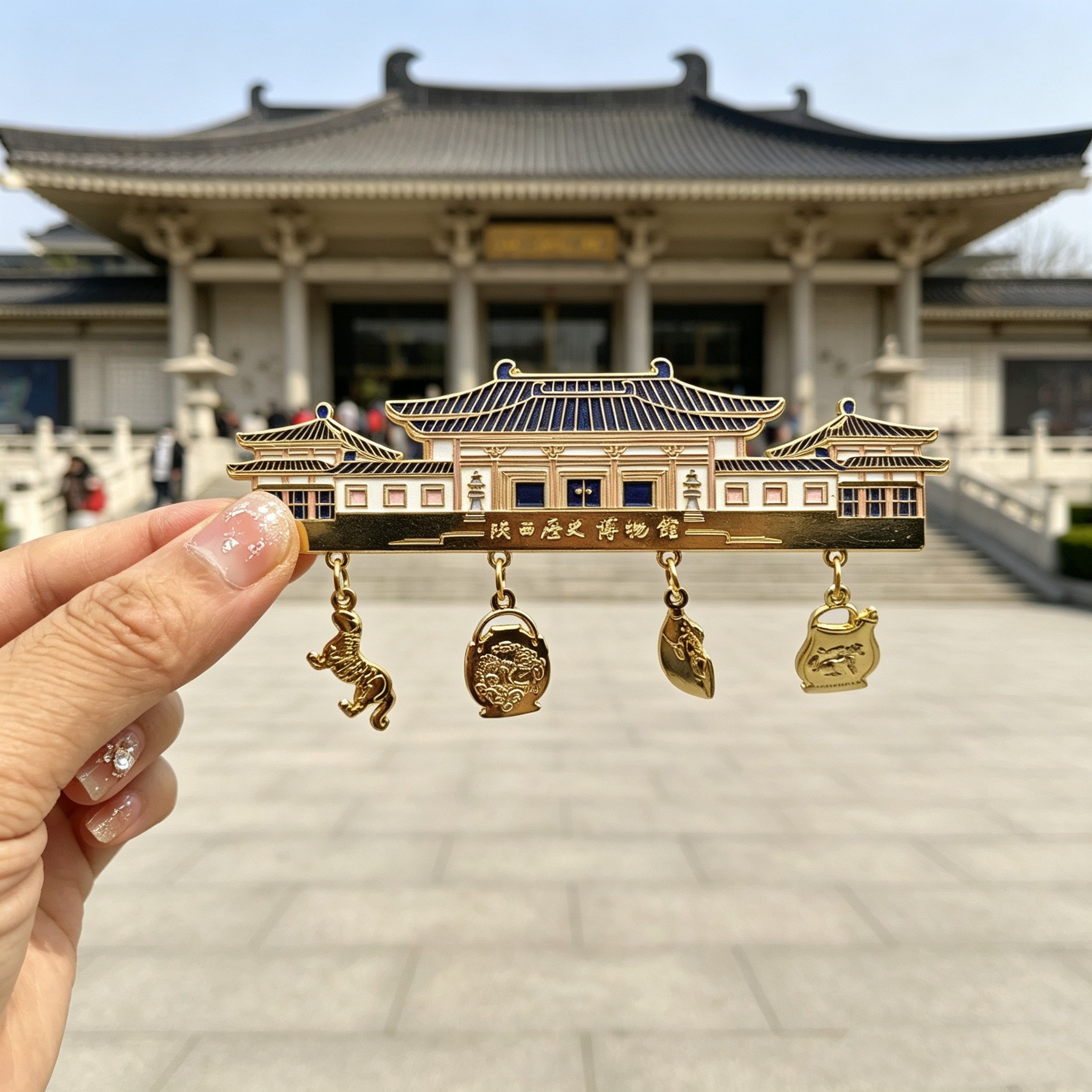 陕西历史博物馆金属冰箱贴西安文创纪念品虎符倒流壶旅游伴手礼
