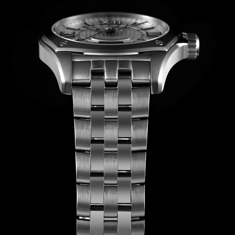 英纳格Enicar瑞士原装手表雪巴系列天文台认证钢带白盘机械男表 - 图0