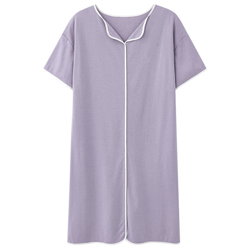 浪莎莫代尔睡裙女夏季短袖薄款带胸垫2024年新款大码孕妇夏天睡衣