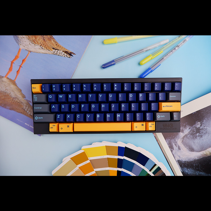 domikey HHKB PRO2 TYPES 静电容键盘专用灰白 蓝黄 灰橙彩色键帽 - 图0