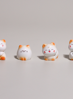微景观可爱猫咪公仔桌面摆件