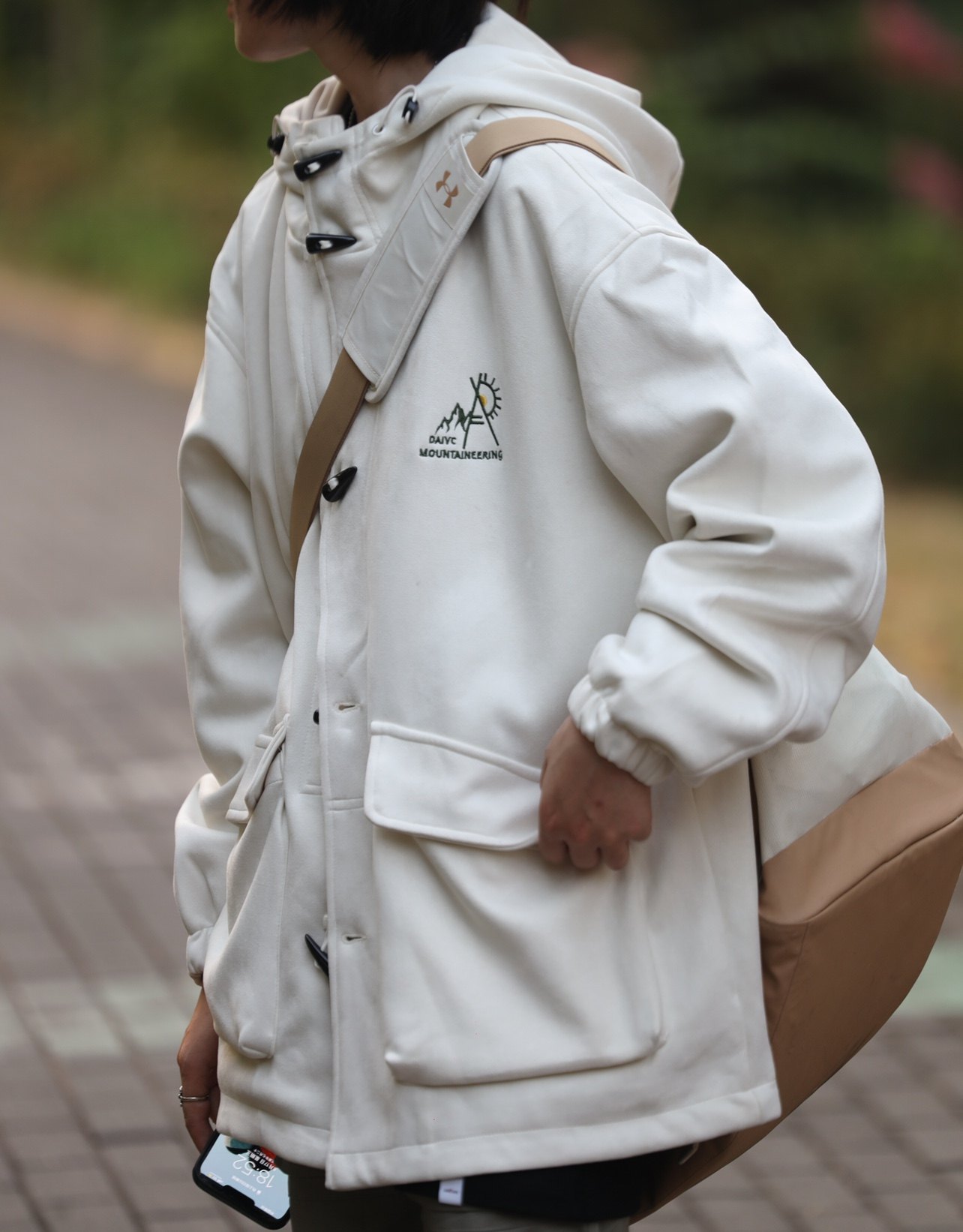 Nobodyknows 春秋日系简约麂皮牛角扣连帽夹克情侣休闲男卫衣外套,淘宝优惠券,粉丝福利购,淘宝优惠卷