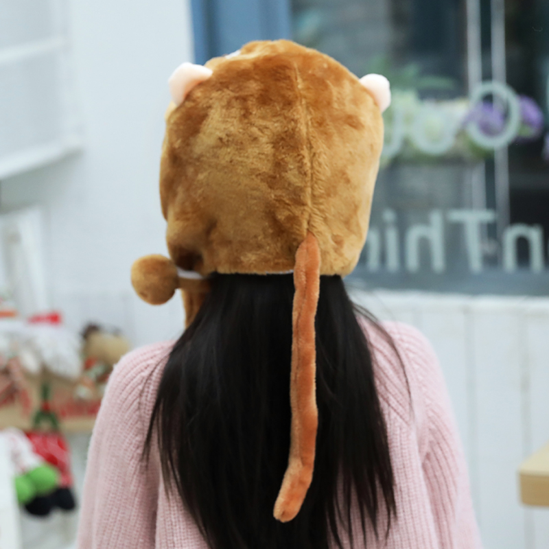 猴子捞月表演用品聚会装扮COS道具儿童猴子卡通头饰可爱小动物帽 - 图2